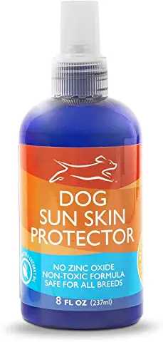 An 8 Fluid ounce spray bottle of Dog sun skin protector.