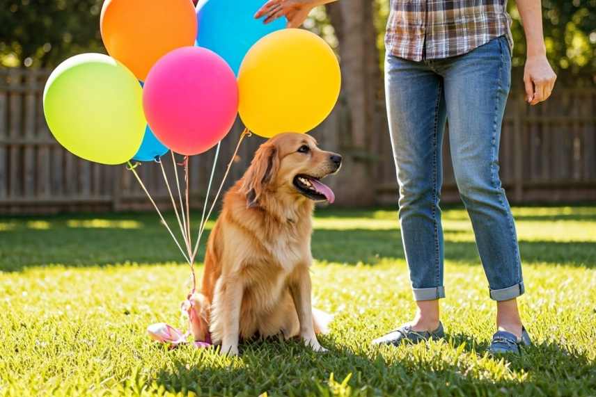 A dog owner and her Golden Retriever celebrating training milestones.